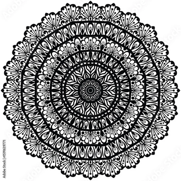 Fototapeta Tribal and bohemian style pattern design. Kantha Motif or Kantha Embroidery or Traditional Embroidery.  