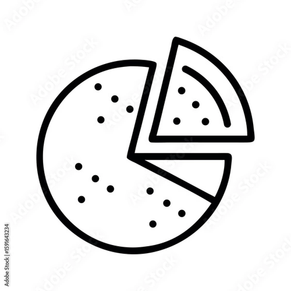 Obraz Pie chart with slices and dots data graphic