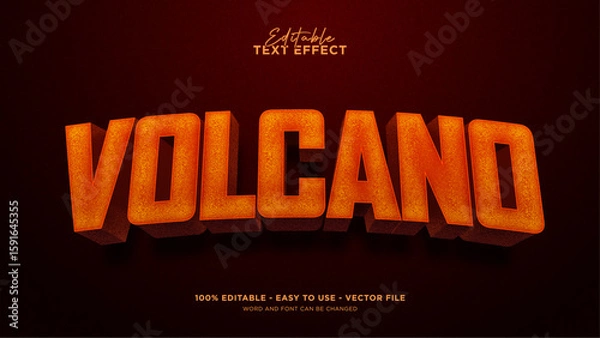 Fototapeta Editable fire 3d text effect, lava text effect template