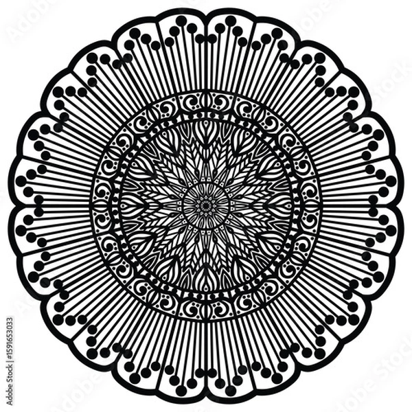 Fototapeta Tribal and bohemian style pattern design. Kantha Motif or Kantha Embroidery or Traditional Embroidery.  