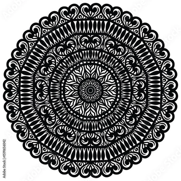 Fototapeta Tribal and bohemian style pattern design. Kantha Motif or Kantha Embroidery or Traditional Embroidery.  