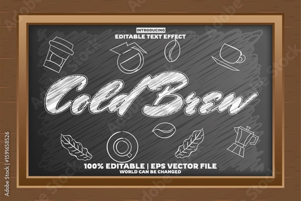 Fototapeta Cold Brew editable text effect in new modern trend style