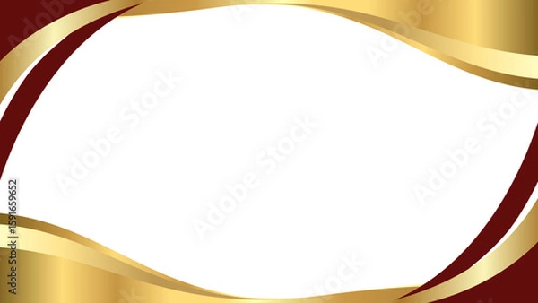 Obraz Elegant Wavy Gold and Maroon Frame Background