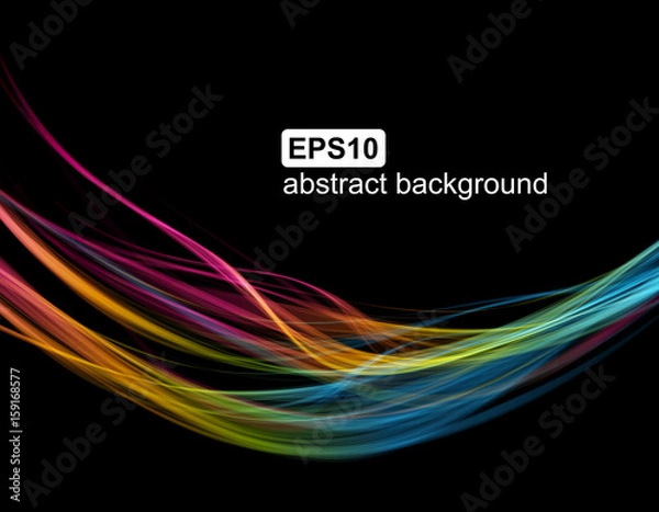 Obraz Abstract light wavy futuristic background. Vector illustration.