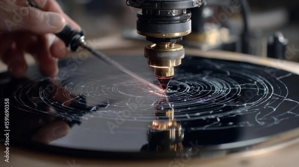 Fototapeta Precision Laser Engraving on Circular Surface