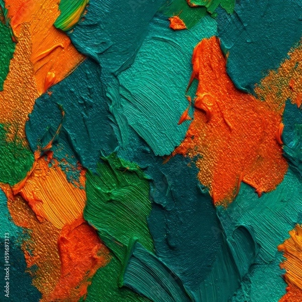 Fototapeta Abstract Painting With Bold Colors And Brushstrokes