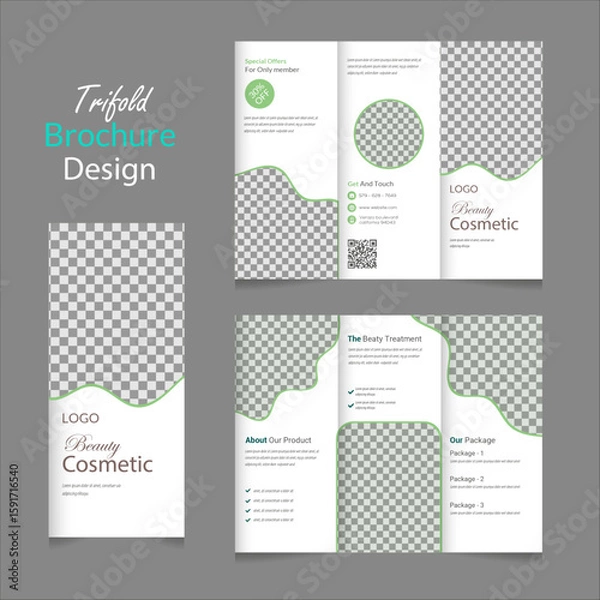 Obraz modern trifold design brochure template