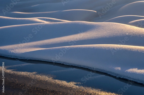 Fototapeta Winter snowscape in under shifting light