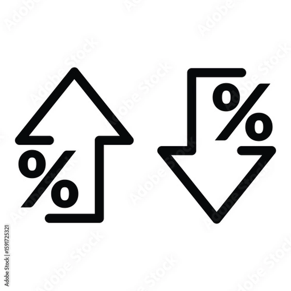 Obraz percentage icon up down arrow direction