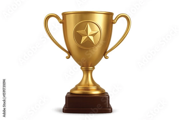 Obraz gold cup isolated on white