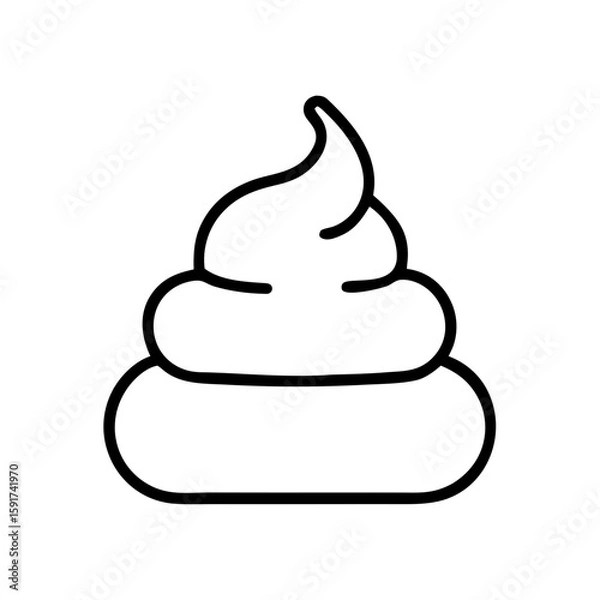 Fototapeta Cartoon icon of poop with swirling top on a transparent background  