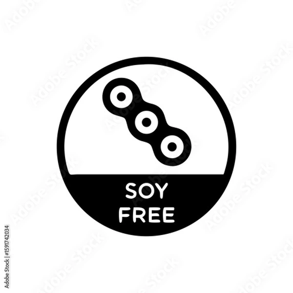 Fototapeta Icon representing soy free dietary information on transparent background  