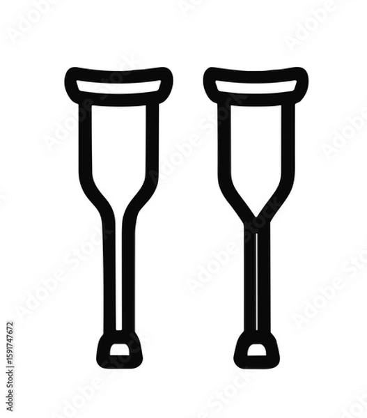 Fototapeta Crutches icon representing disability and accessible living concept, isolated  