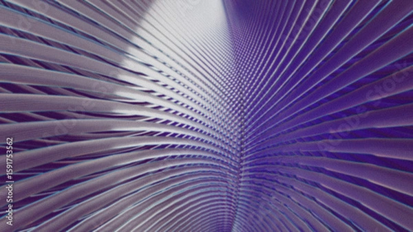 Fototapeta Abstract flowing structure with layered curved lines and chromatic distortion. Digital wave pattern with optical motion, symmetry, and glitch-like depth.