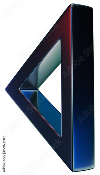 Obraz Triangle frame 3D Iridescent Chrome Metallic Abstract Shape