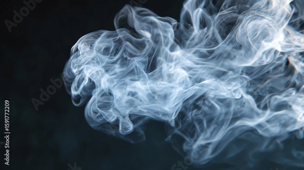 Fototapeta An ethereal swirl of smoke dances gracefully, capturing the mystique of nature's elements in a captivating display of movement.