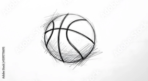 Fototapeta Sketch of a Basketball: A Simple yet Powerful Drawing