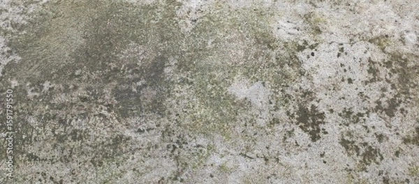 Obraz Top Down Weathered Concrete Surface with Moss Algae