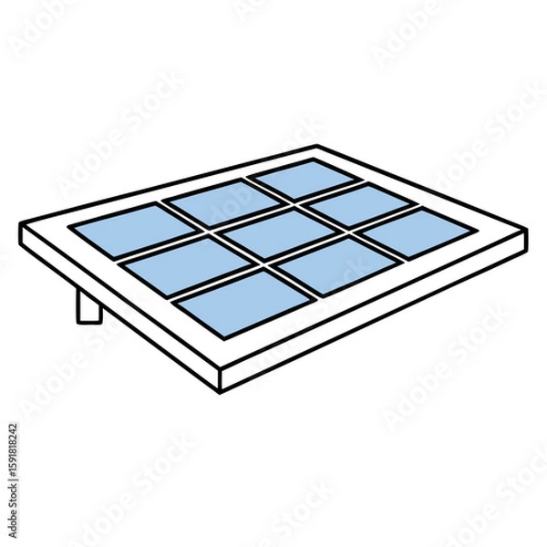 Fototapeta Grid Like Solar Panel Vector Illustration for Renewable Energy Concepts and Sustainable Technology