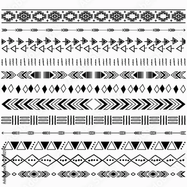 Fototapeta Digital Aztec Borders Elements