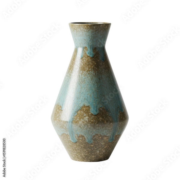 Fototapeta Elegant ceramic vase with a unique glaze, set against a minimalistic background