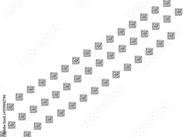 Obraz black and white arrow made of white cubes