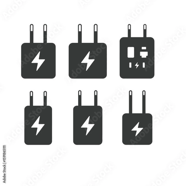 Fototapeta vector charger icons set