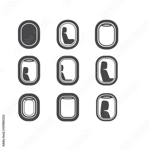 Fototapeta set of buttons with numbers