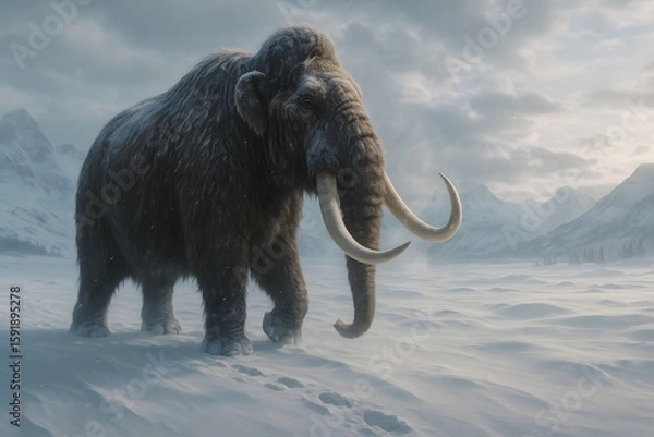 Fototapeta mammoth in the snow