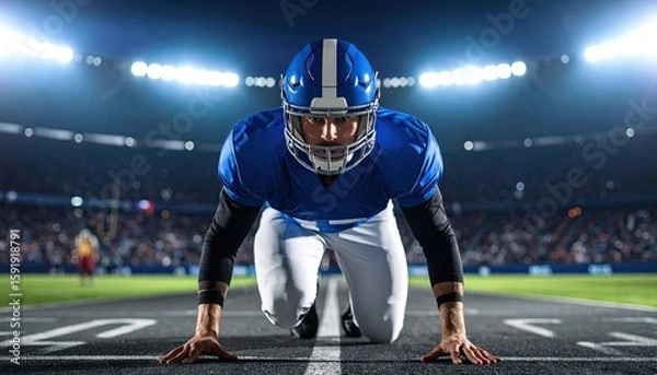 Obraz Football player at the line of scrimmage