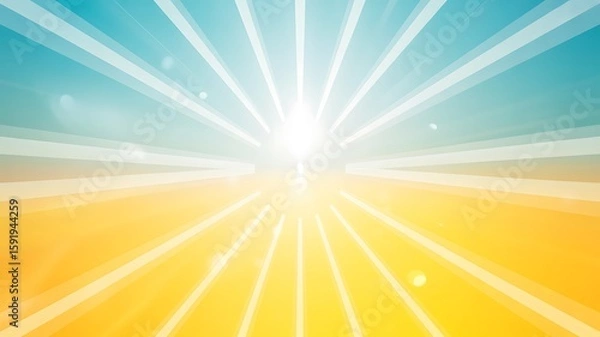 Fototapeta Abstract sunny background with light rays and gradient for summer and spring use
