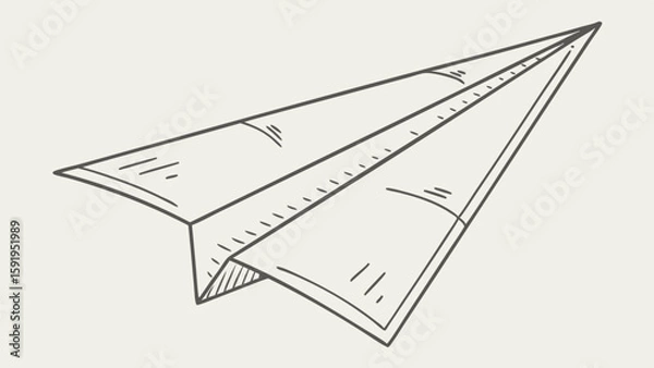 Fototapeta Vector Simple paper airplane design, showcasing creativity and fun