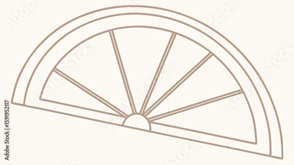 Fototapeta Vector Tan curved abstract shape resembling half circle creates modern design element