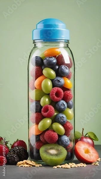 Obraz fresh fruits in the bottle