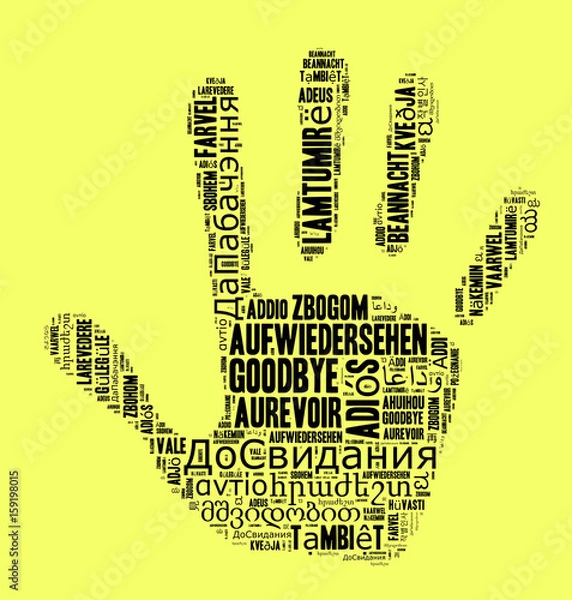 Fototapeta Word Goodbye in different languages