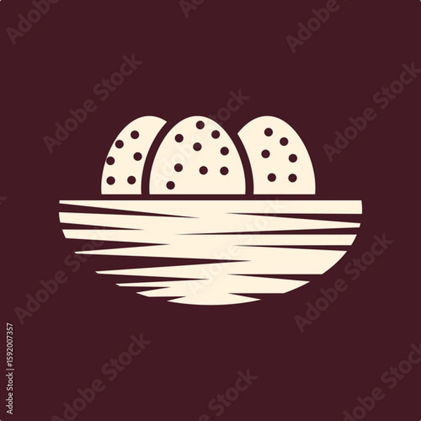 Obraz Nest egg trendy useful important vector Illustration design delightful colorful background