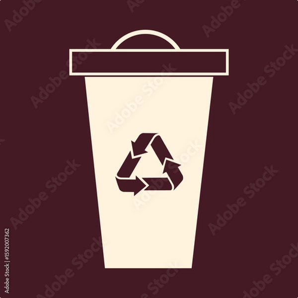 Obraz Trash can trendy useful important vector Illustration design delightful colorful background