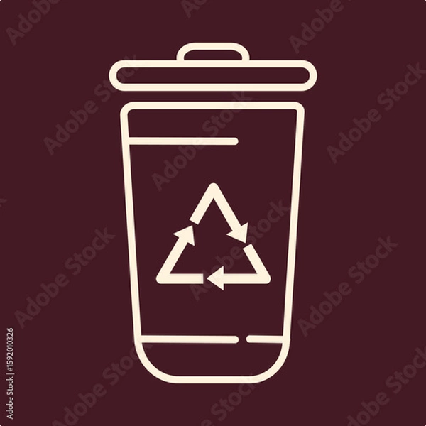 Obraz Trash can trendy useful important vector Illustration design glorious colorful background