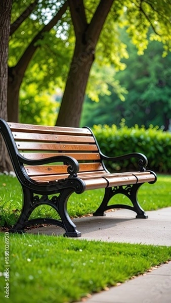Obraz Park bench under trees
