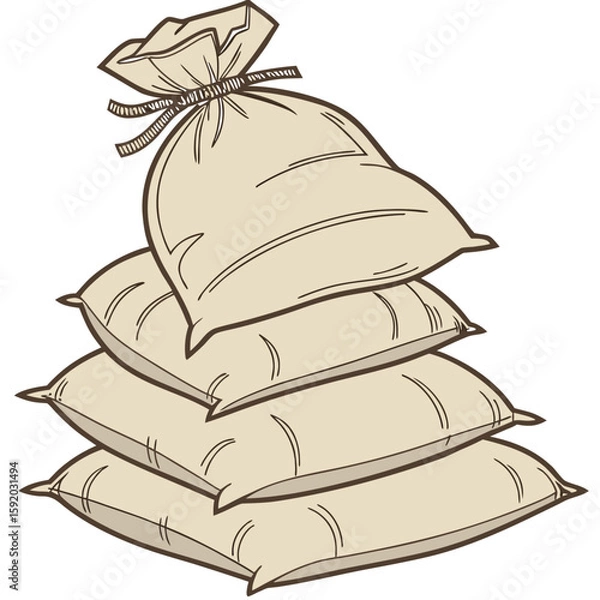 Obraz stack of sandbags