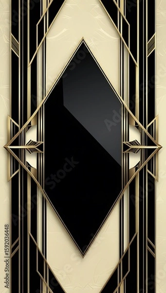 Obraz Art Deco Black Gold Frame.