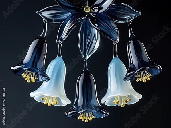 Obraz Glass Flowers with Dark Background. (5)