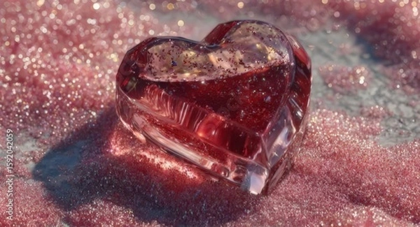 Obraz rose heart in sparkle dust