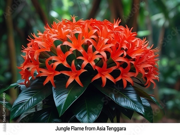 Obraz Jungle Flame Flower with Tropical Bloom.