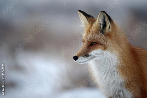 Obraz create stunning minimalist portraits of top  mammals in their winter attire against snowy backdrop