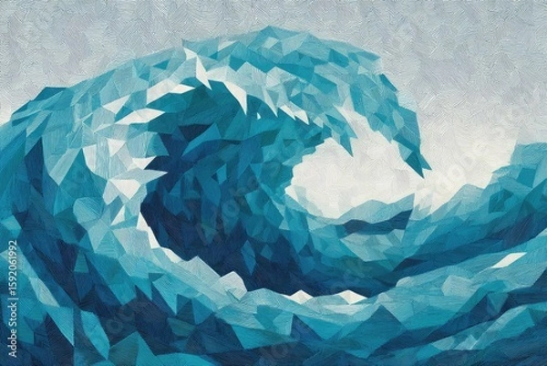 Fototapeta Abstract geometric wave, textured