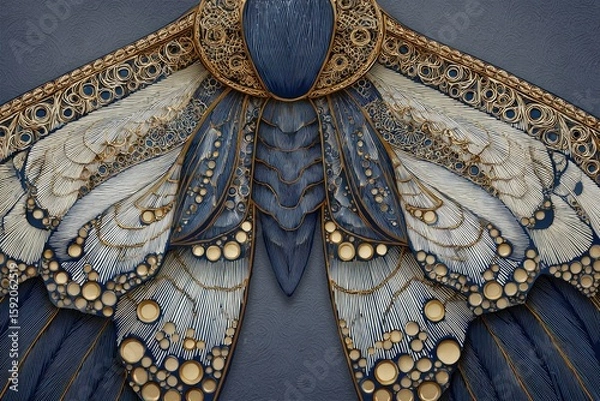 Fototapeta Detailed close-up of intricate, ornate butterfly wings