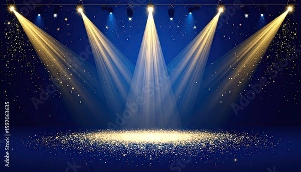 Obraz Stage lights, spotlight, glittery