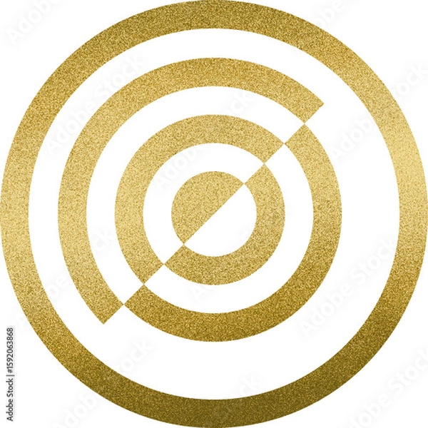 Fototapeta Large gold circular geometric texture with a transparent background