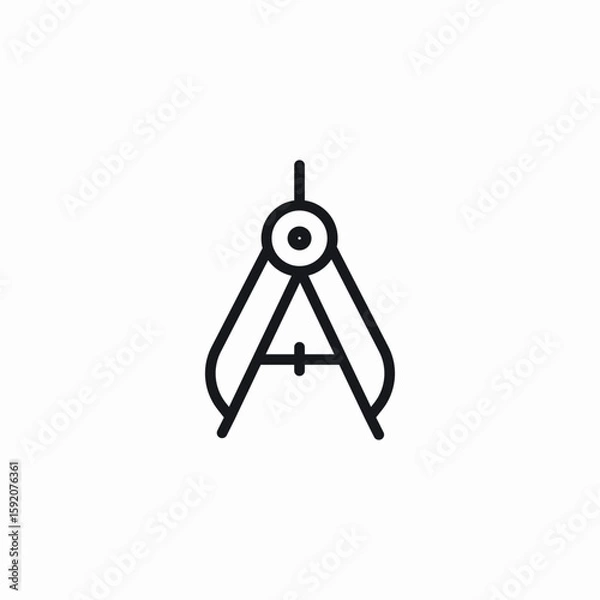Fototapeta tool compass icon sign vector